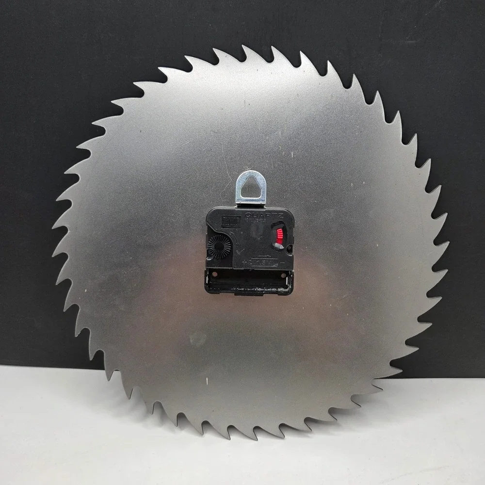 Skilsaw Shop Clock Vintage Saw Blade Wall Decor 10in Silver Garage Man Cave